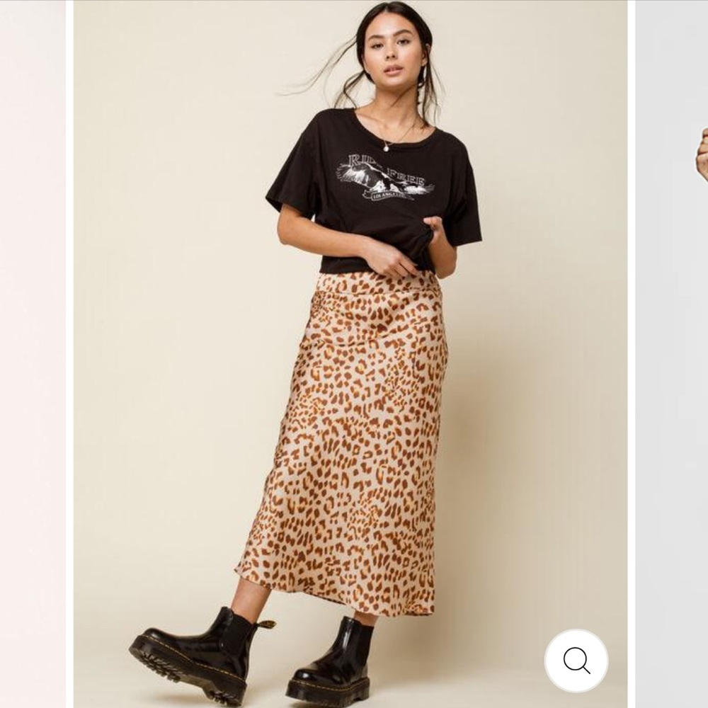 Free People Normani Bias Leopard Print Midi Skirt. 6.